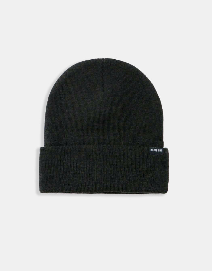 Route One Recycled NY Cuff Beanie - Black
