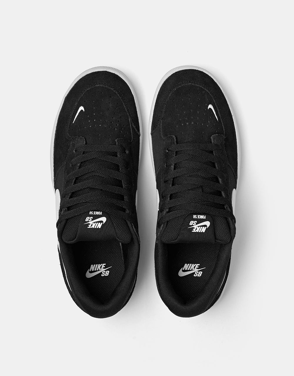 Nike SB Force 58 Skate Shoes - Black/White-Black