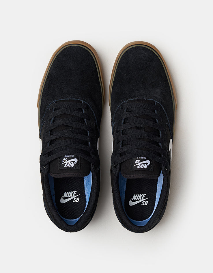 Nike SB Chron 2 Skate Shoes - Black/White-Black-Gum Light Brown