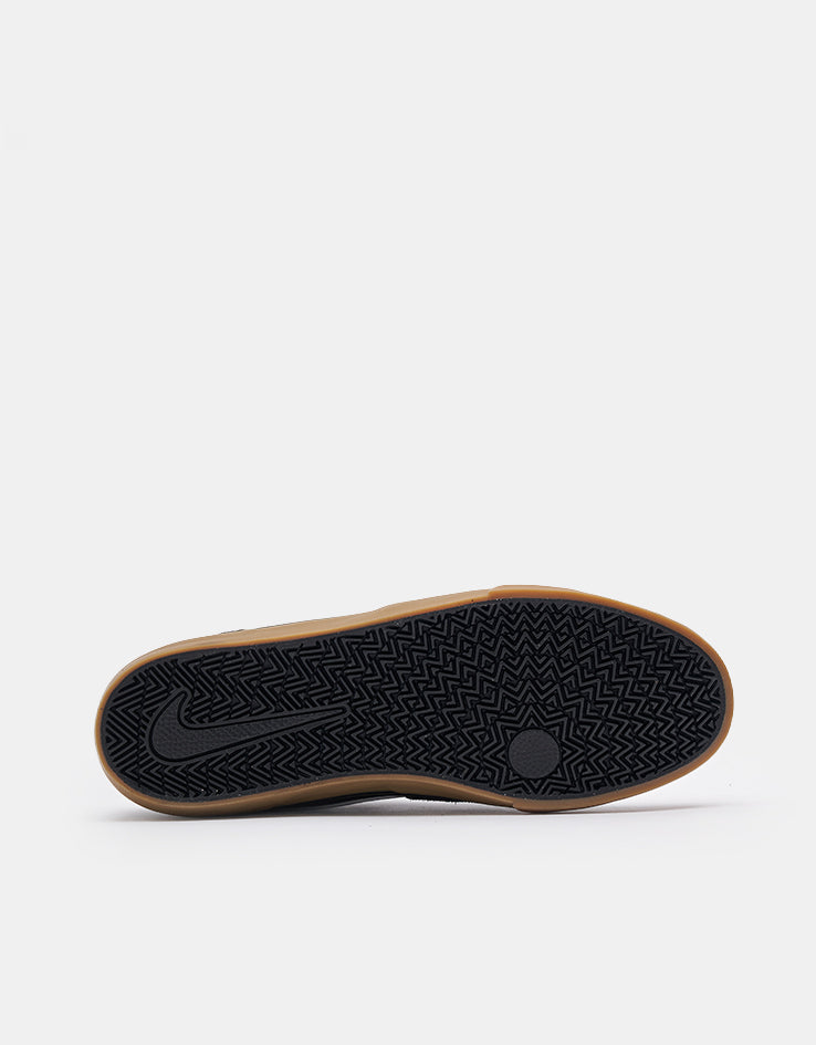 Nike SB Chron 2 Skate Shoes - Black/White-Black-Gum Light Brown