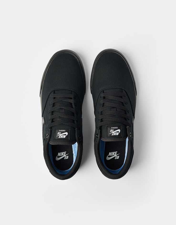 Nike SB Chron 2 Canvas Skate Shoes - Black/Black-Black