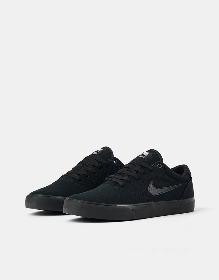 Nike SB Chron 2 Canvas Skate Shoes - Black/Black-Black