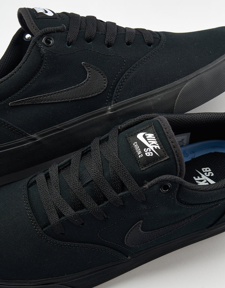 Nike SB Chron 2 Canvas Skate Shoes - Black/Black-Black