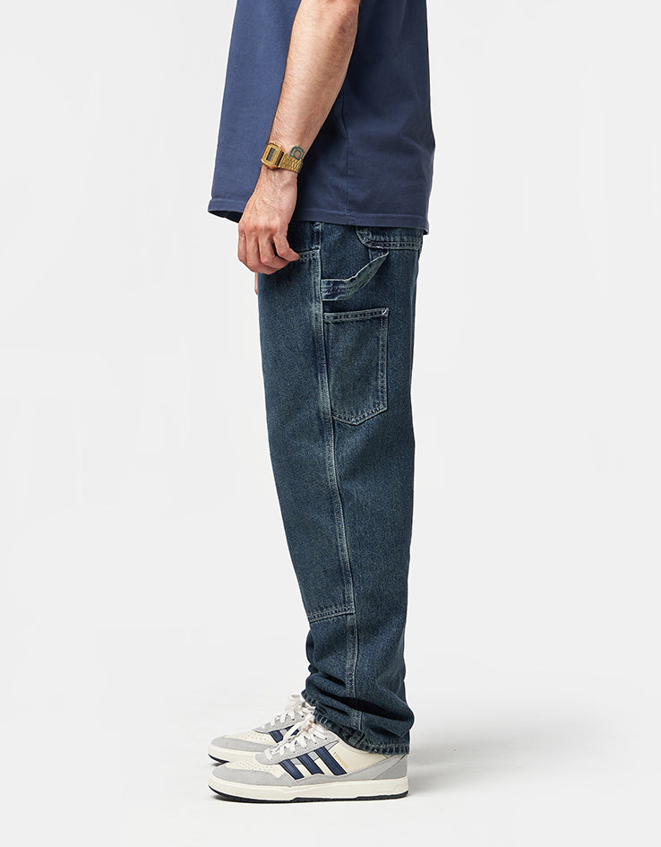 Route One Double Knee Denim Pants - Light Wash