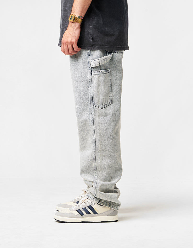 Route One Denim Carpenter Pants - Light Stone Wash