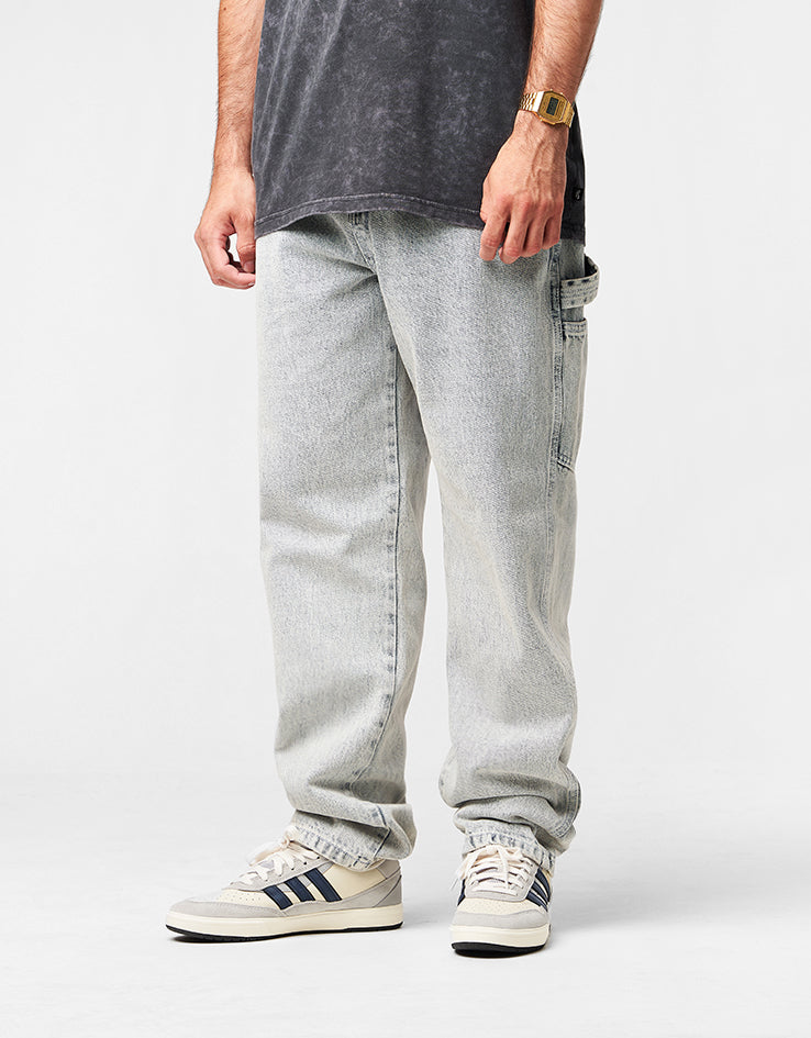 Route One Denim Carpenter Pants - Light Stone Wash