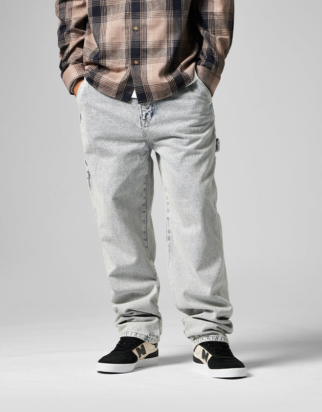Route One Denim Carpenter Pants - Light Stone Wash