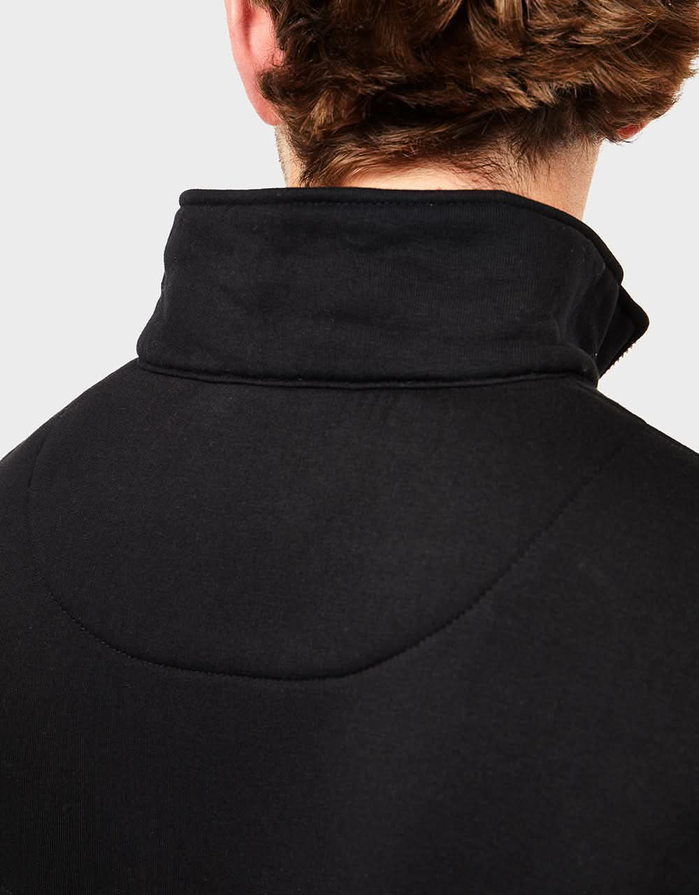 Route One Blocked 1/4 Zip Sweat - Black/Navy