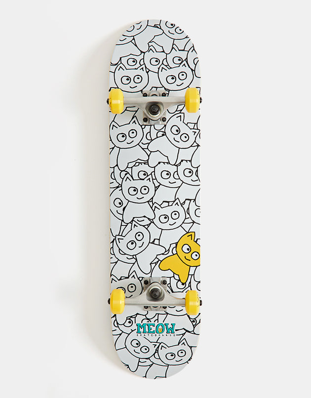 Meow Sticker Pile Complete Skateboard - 8"
