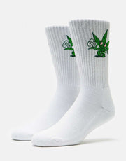 Route One Best Bud Crew Socks - White
