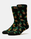 Route One Pineapples Crew Socks - Black