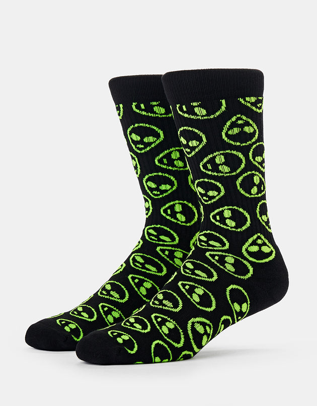 Route One Alien Crew Socks - Black