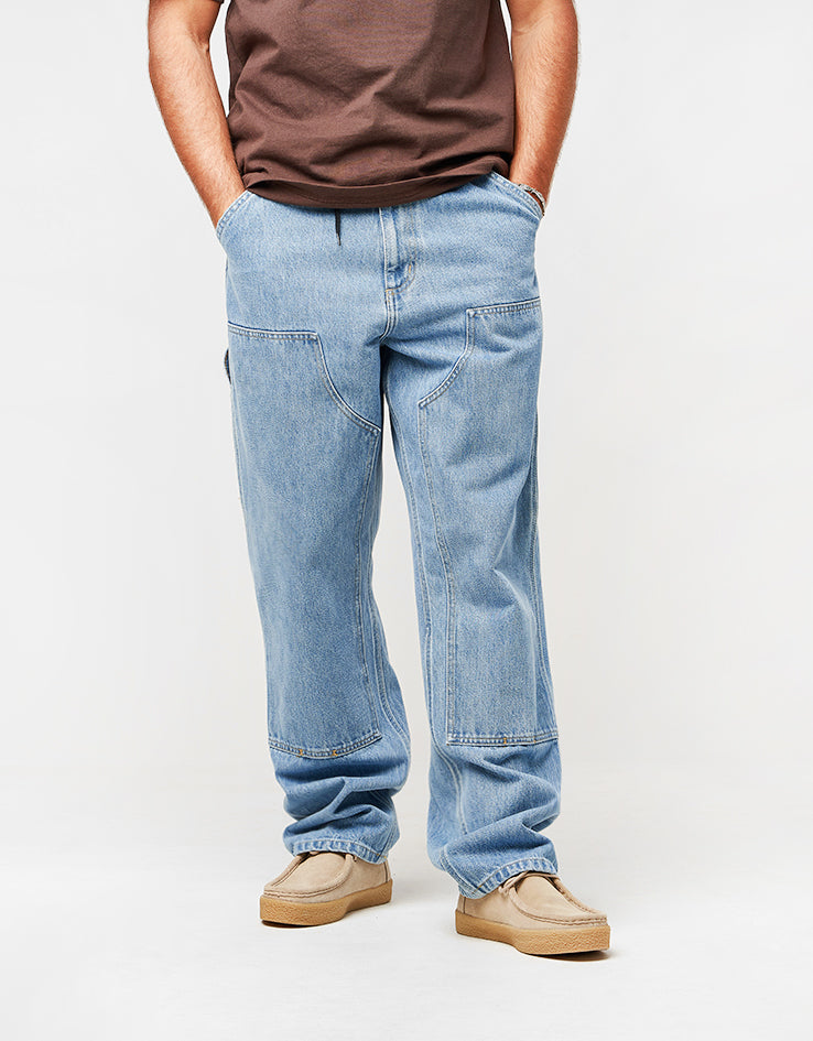 Carhartt WIP Double Knee Pant - Blue (Stone Bleached)