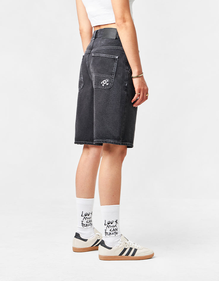 Route One Super Baggy Jorts - Washed Black