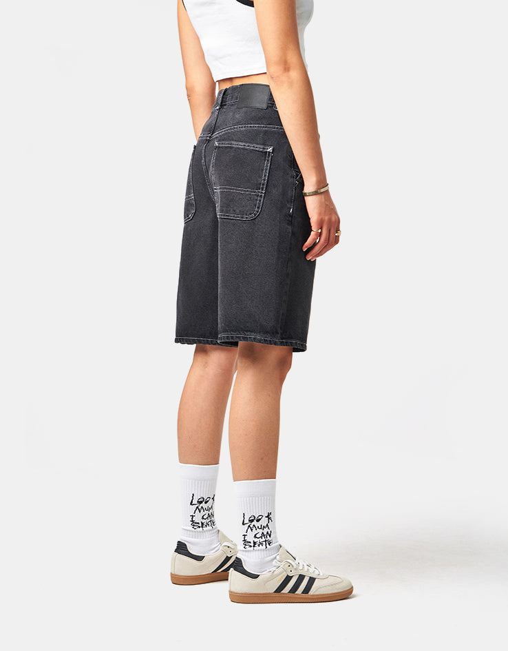 Route One Super Baggy Jorts - Washed Black