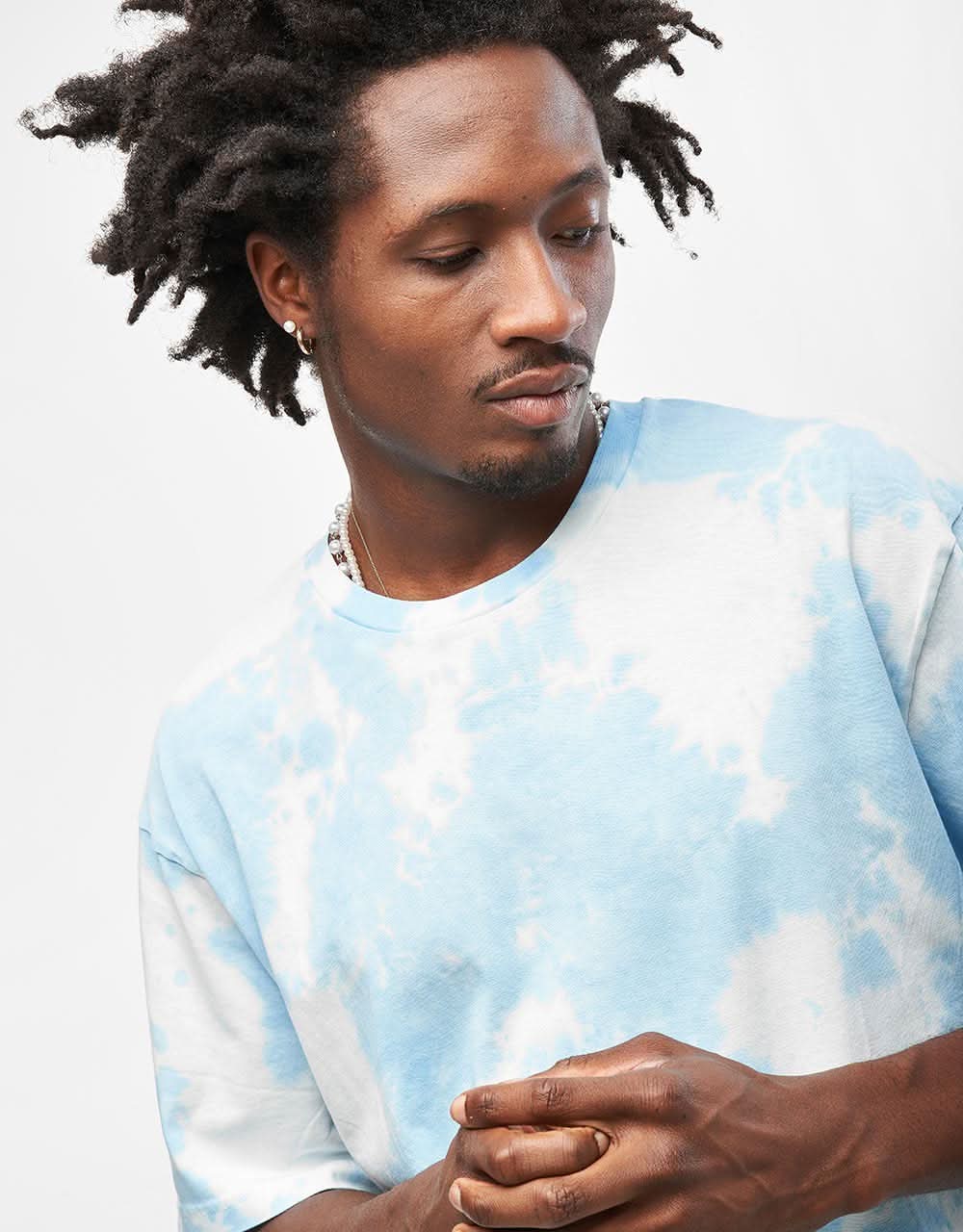 Route One Organic Tie Dye T-Shirt - Sky Blue
