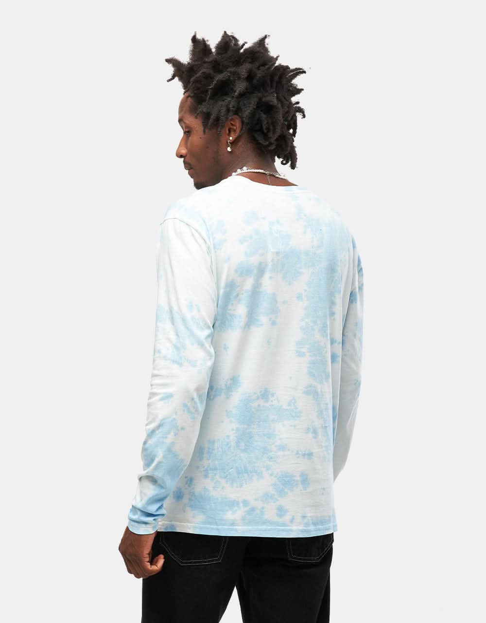 Route One Organic Tie Dye Long Sleeve T-Shirt - Sky Blue