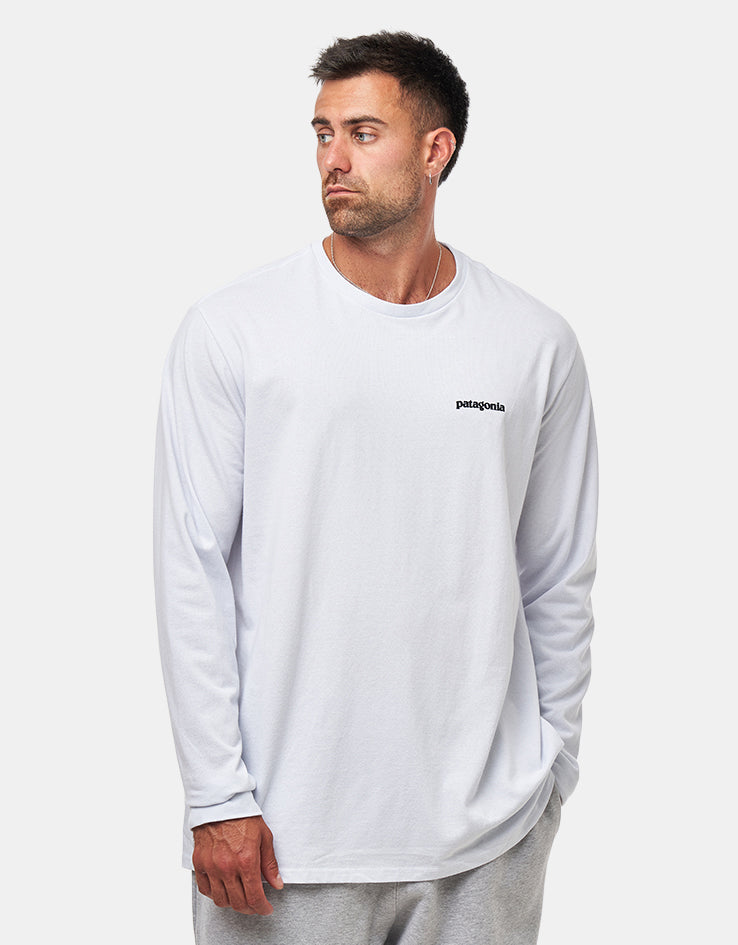 Patagonia L/S P-6 Logo Responsibili-Tee - White