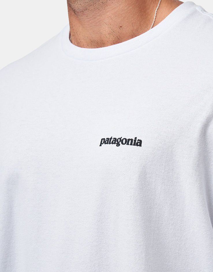 Patagonia L/S P-6 Logo Responsibili-Tee - White