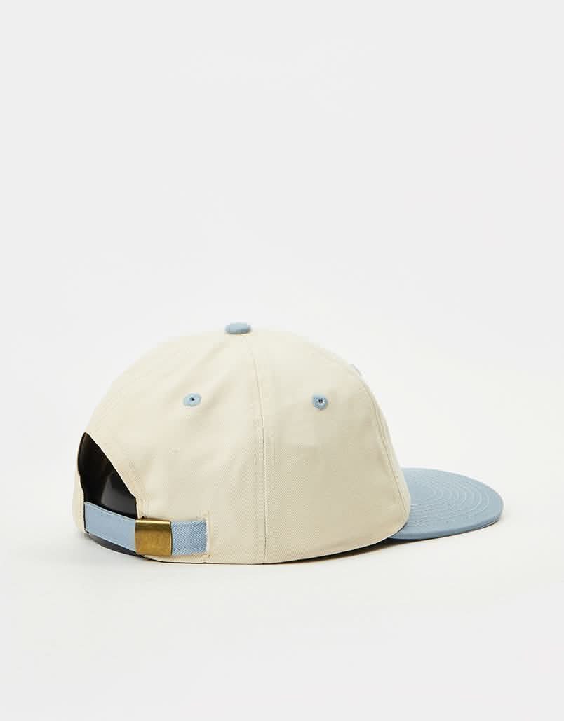 Route One Unstructured Strapback Cap - Natural/Stone Blue
