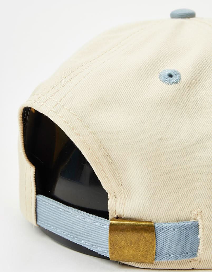 Route One Unstructured Strapback Cap - Natural/Stone Blue