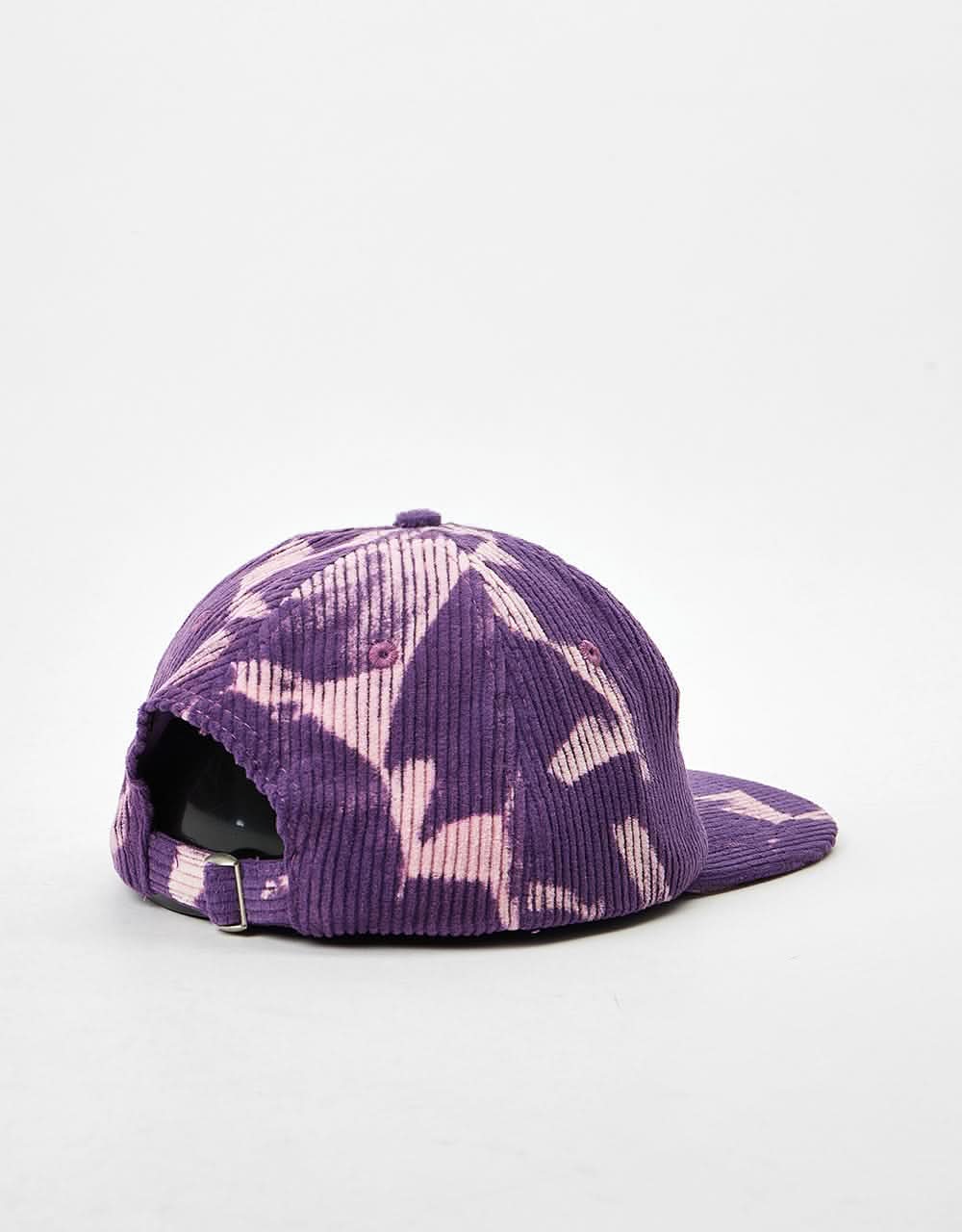 Route One Unstructured Bleached Cord 6 Panel Cap - Purple