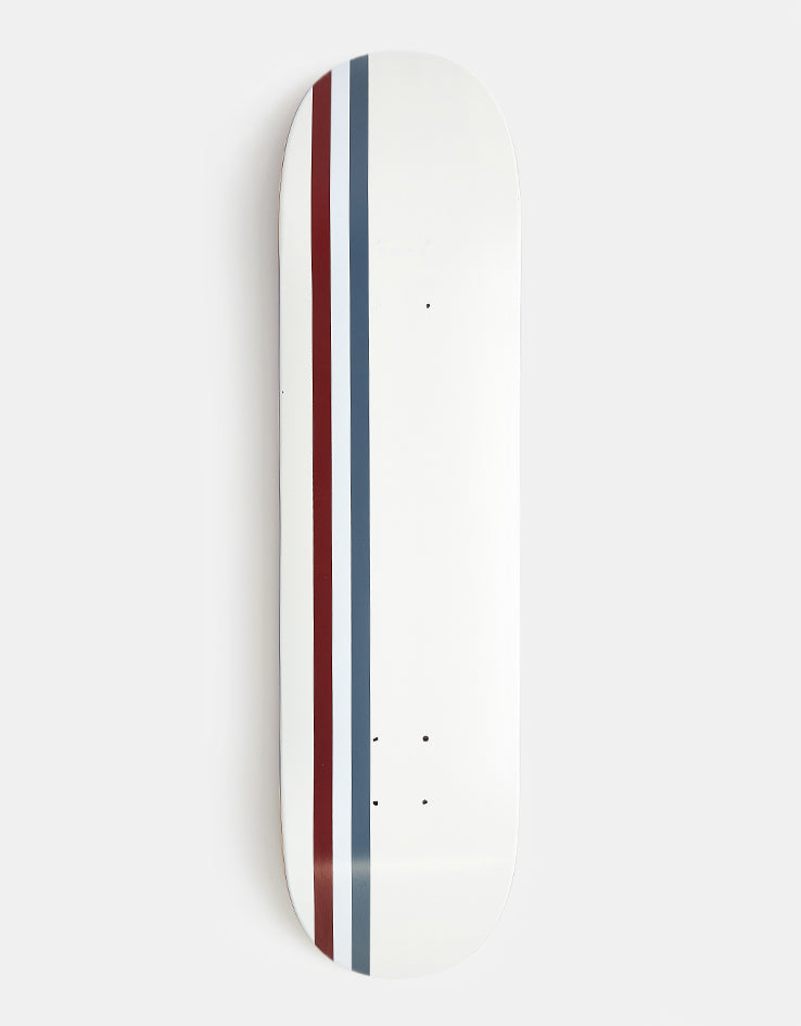 Skateboard Cafe Stripe Skateboard Deck - Cream/Burgundy