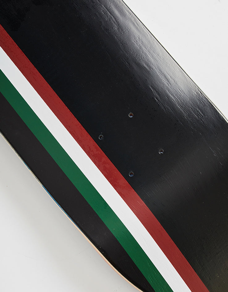 Skateboard Cafe Stripe Skateboard Deck - Black/Burgundy/White/Forest