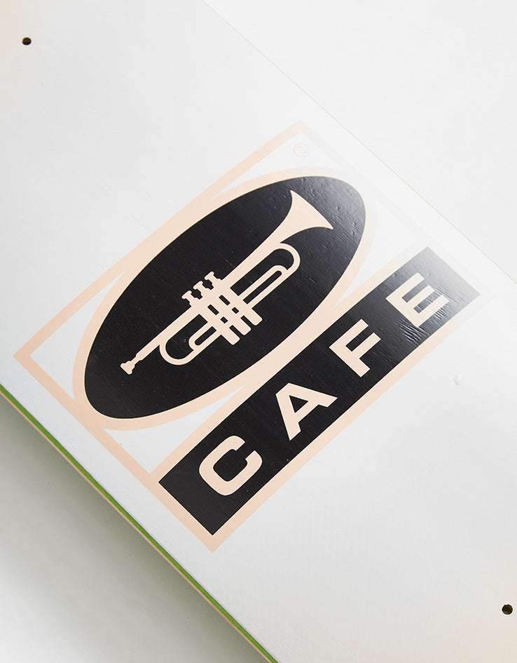 Skateboard Cafe Trumpet Logo Skateboard Deck - Peach/White Fade