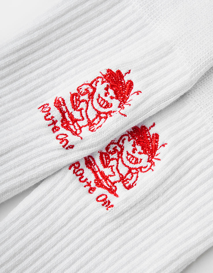 Route One Focus Crew Socks - White