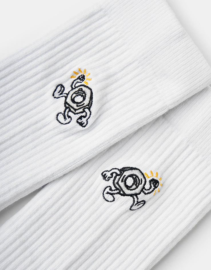 Route One Nuts Crew Socks - White