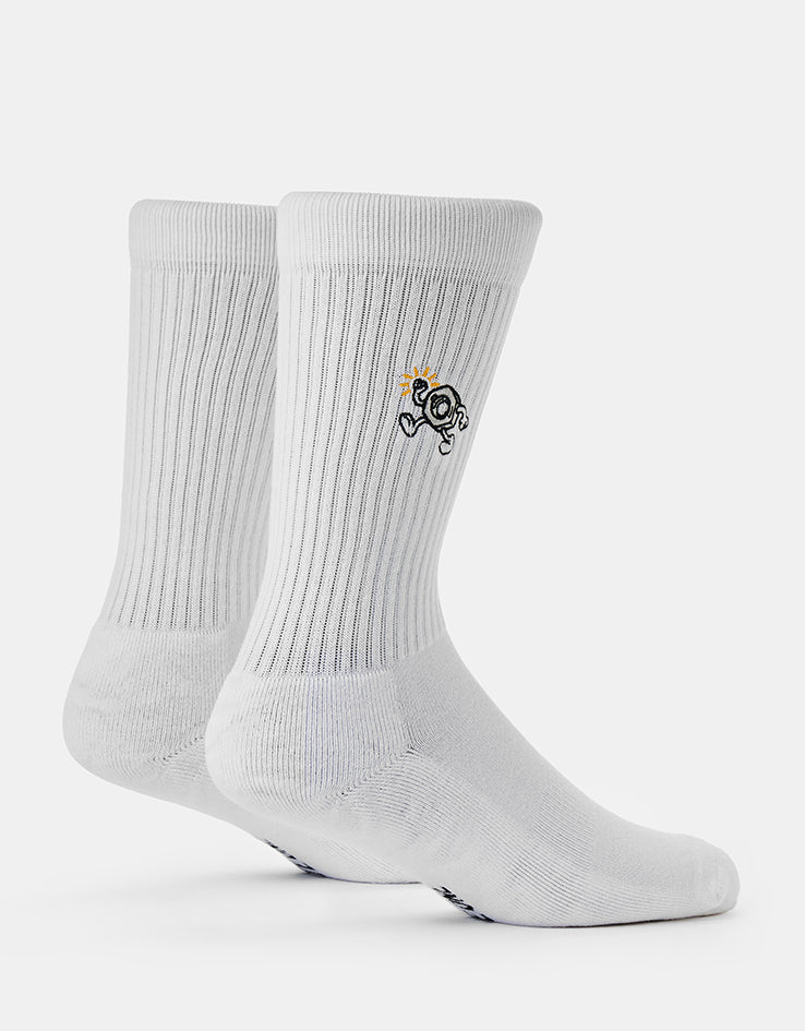 Route One Nuts Crew Socks - White