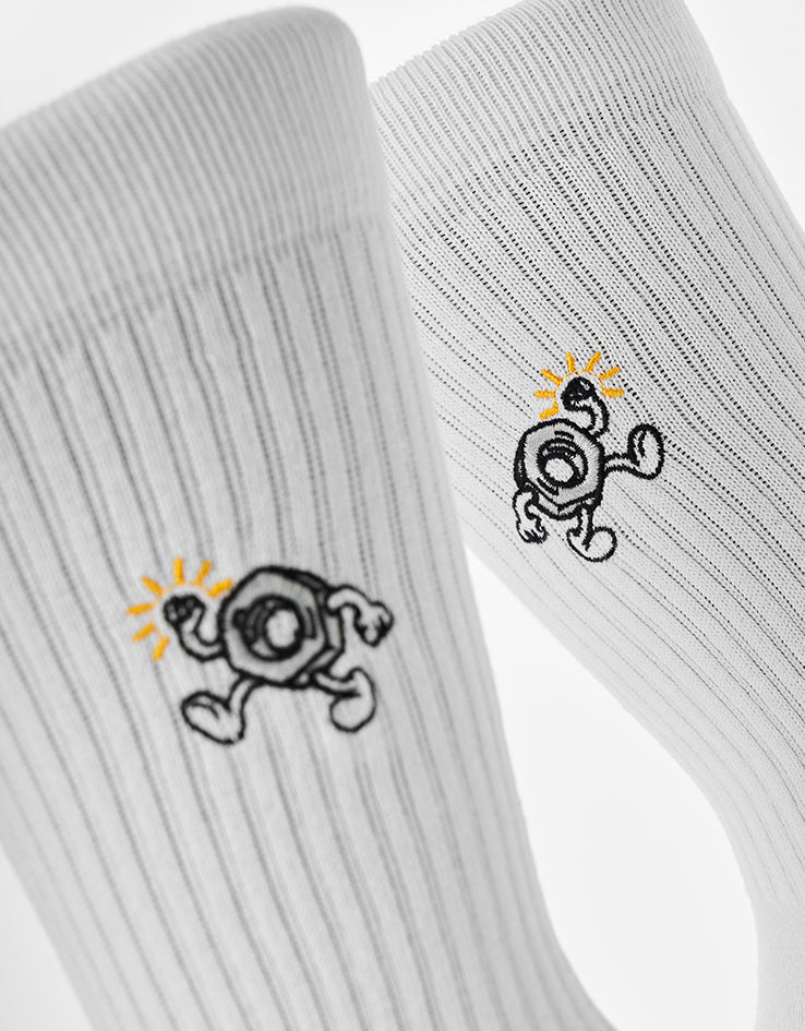 Route One Nuts Crew Socks - White
