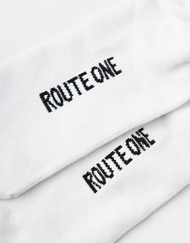 Route One Nuts Crew Socks - White