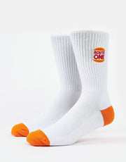 Route One King Crew Socks - White