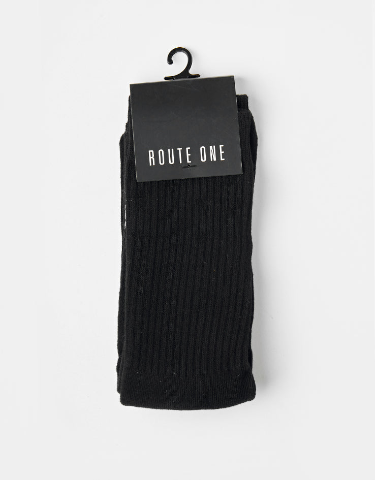 Route One Curb Crew Socks - Black