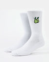 Route One Nice Pear Crew Socks - White