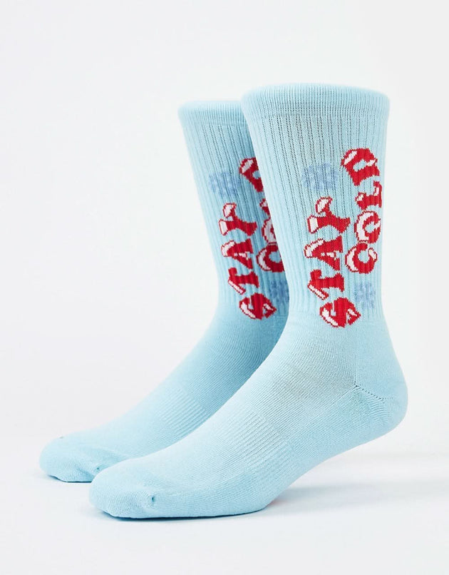 Route One Stay Cold Crew Socks - Light Blue