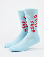 Route One Stay Cold Crew Socks - Light Blue