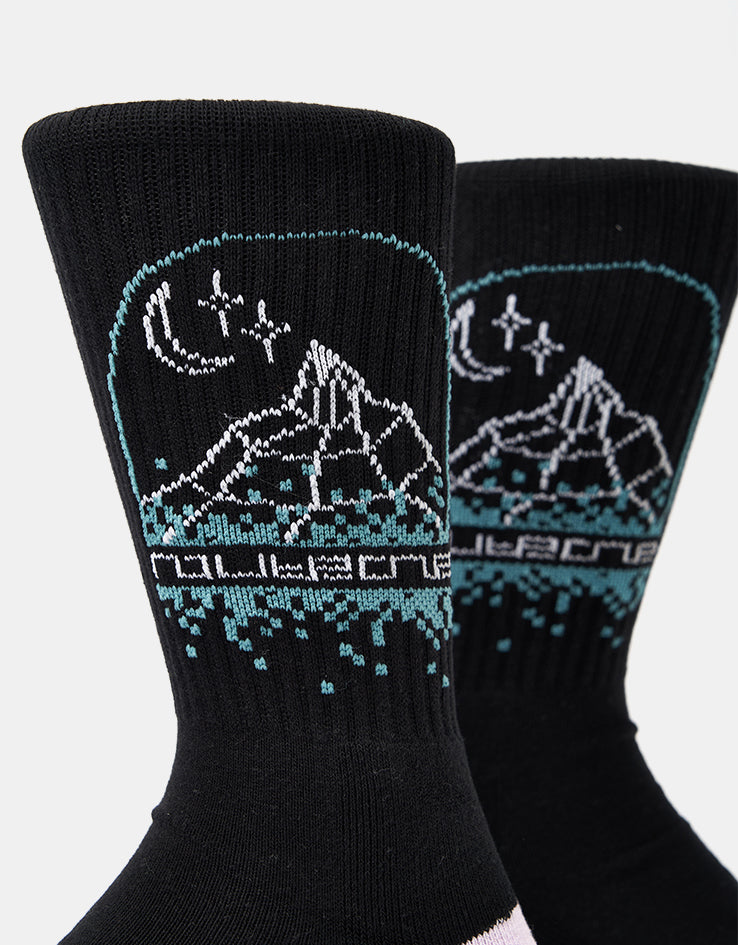 Route One Peak Crew Socks - Black