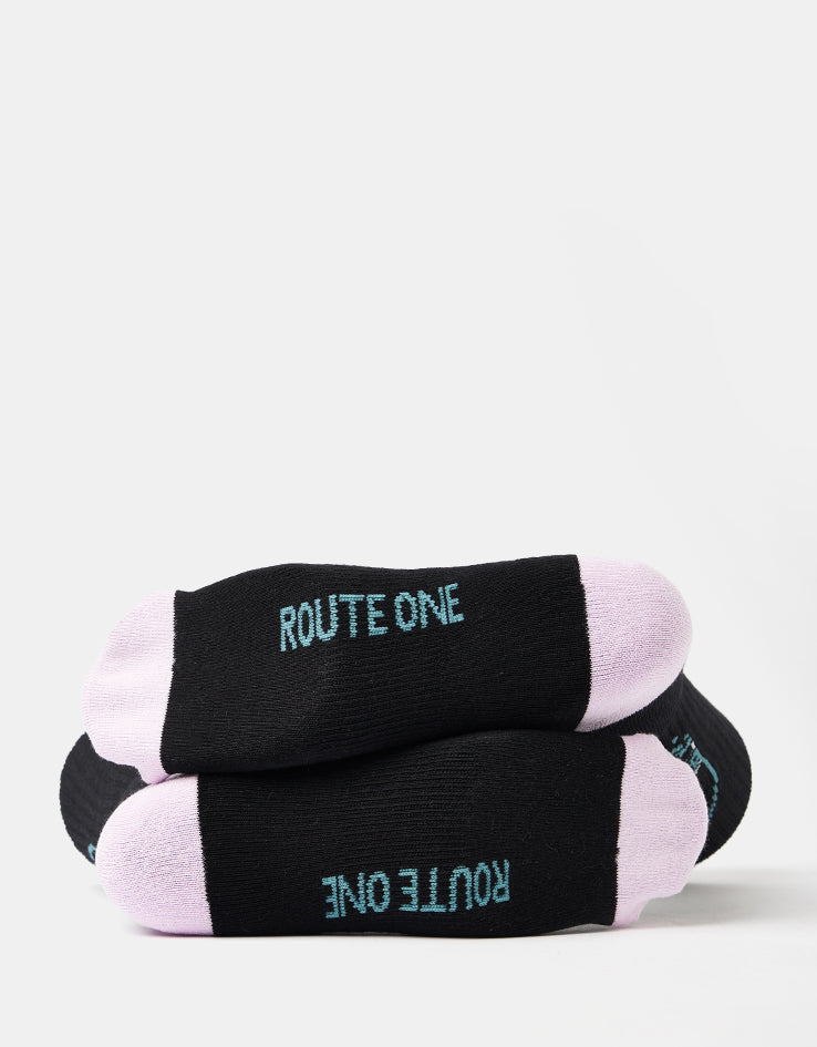 Route One Peak Crew Socks - Black