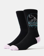 Route One Peak Crew Socks - Black