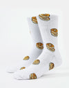 Route One Pancakes Crew Socks - White