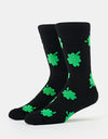 Route One Four Leaf Crew Socks - Black