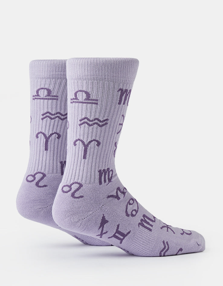 Route One Zodiac Crew Socks - Lavender Blue