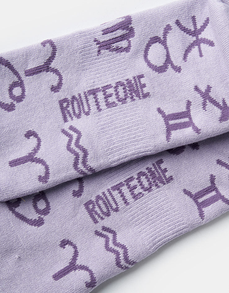 Route One Zodiac Crew Socks - Lavender Blue