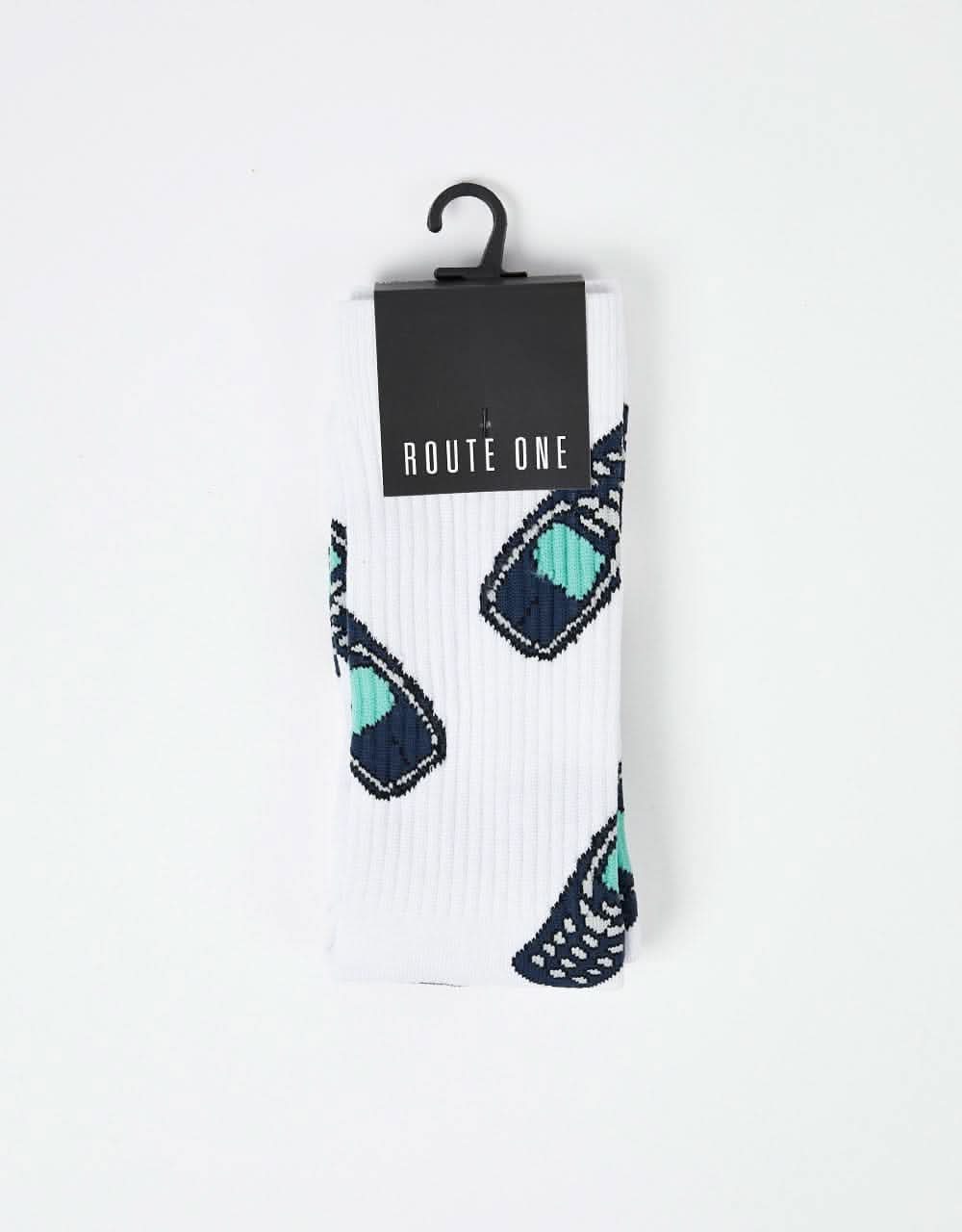 Route One 3310 Crew Socks - White