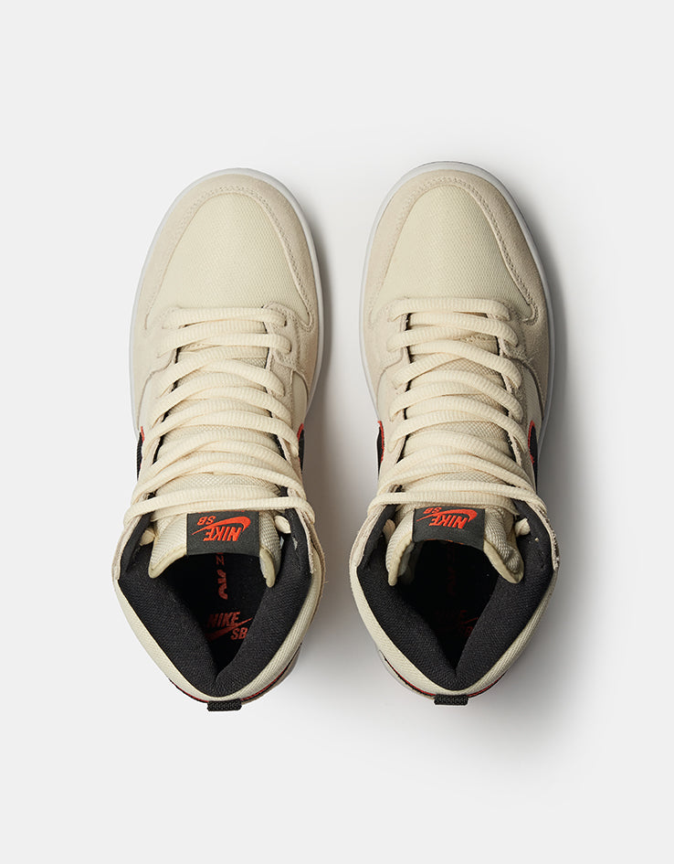Nike SB 'Giants' Dunk High Pro Premium Skate Shoes - Coconut Milk/Black-Team Orange-White