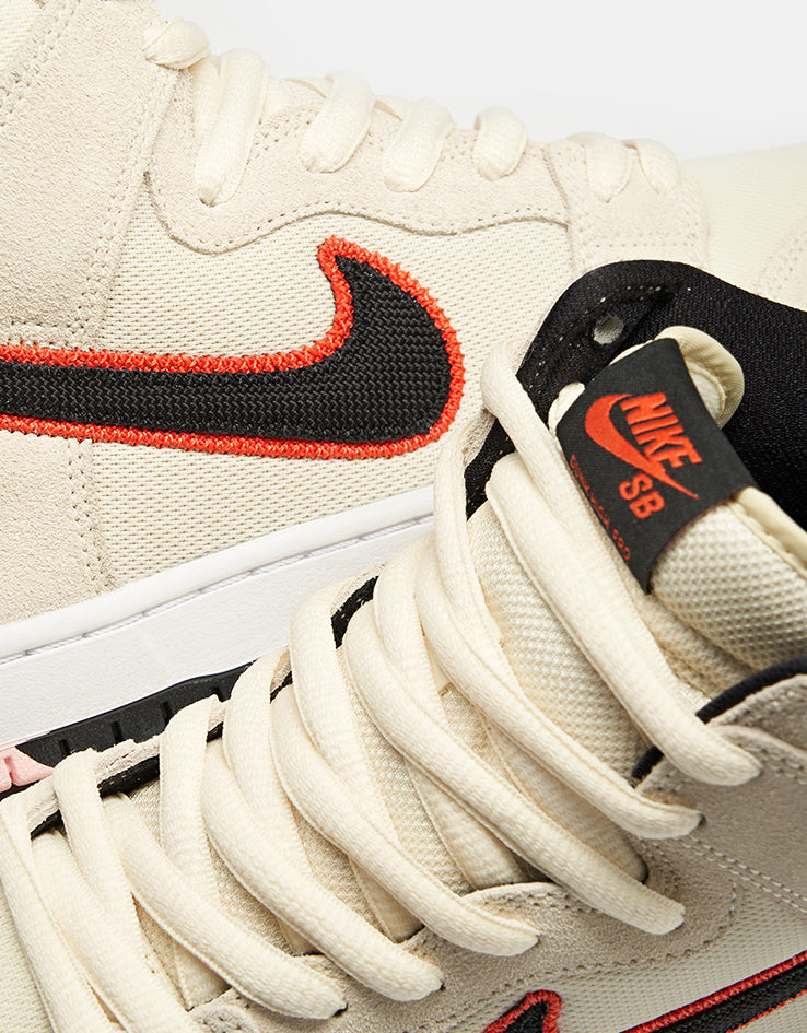 Nike SB 'Giants' Dunk High Pro Premium Skate Shoes - Coconut Milk/Black-Team Orange-White