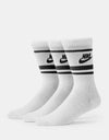 Nike Dri-FIT Everyday Essential Crew Socks 3 Pack - White/Black/Black